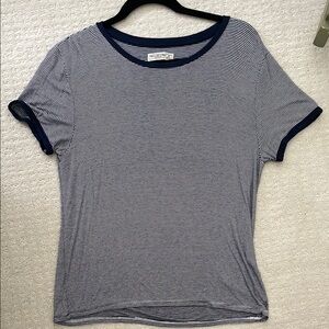 Abercrombie and fitch navy striped Short Sleeve Tee